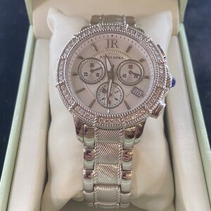 Silver Watch with Crystal Accents